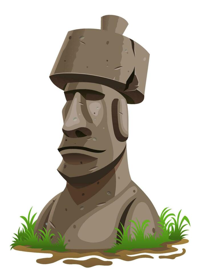 moai aislado vector dibujos animados Roca escultura