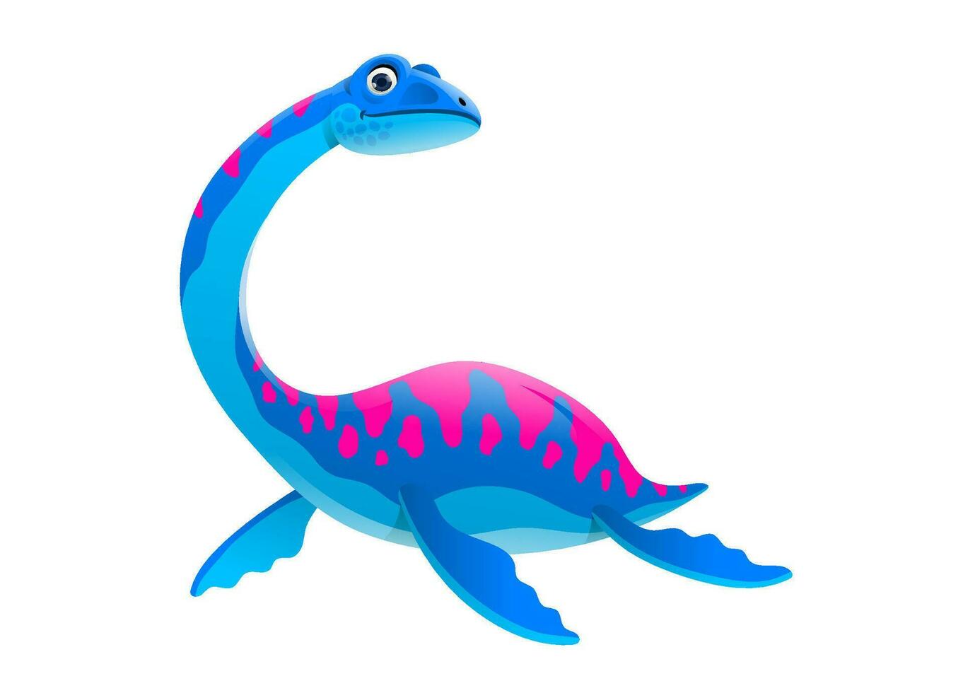 Elasmosaurus Cute Cartoon Drawing Style for Kids vector