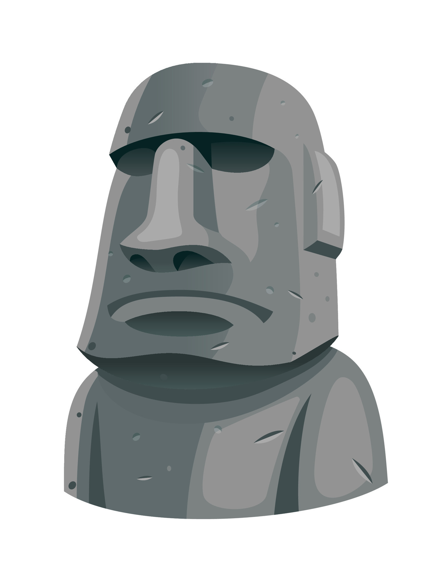 Moai vector flat icon. Isolated Moai statue emoji illustration