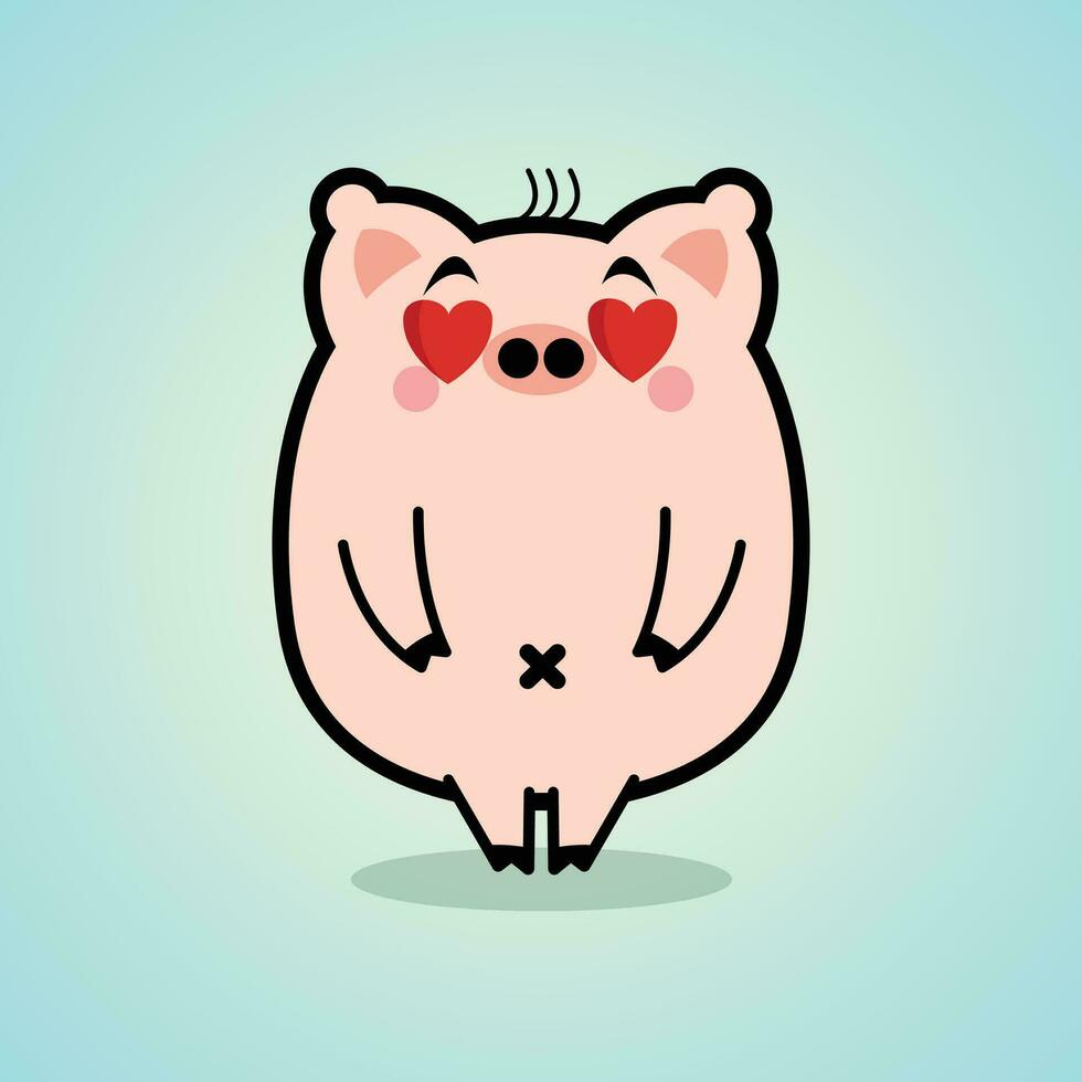 cerdo amor dibujos animados personaje gratis vector diseño