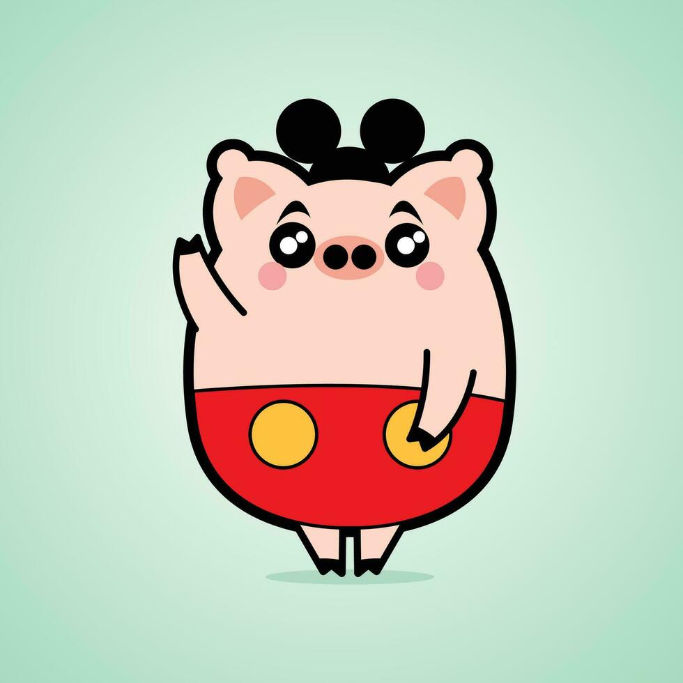 Disney Pig Cartoon Character Free Vector Illustrations