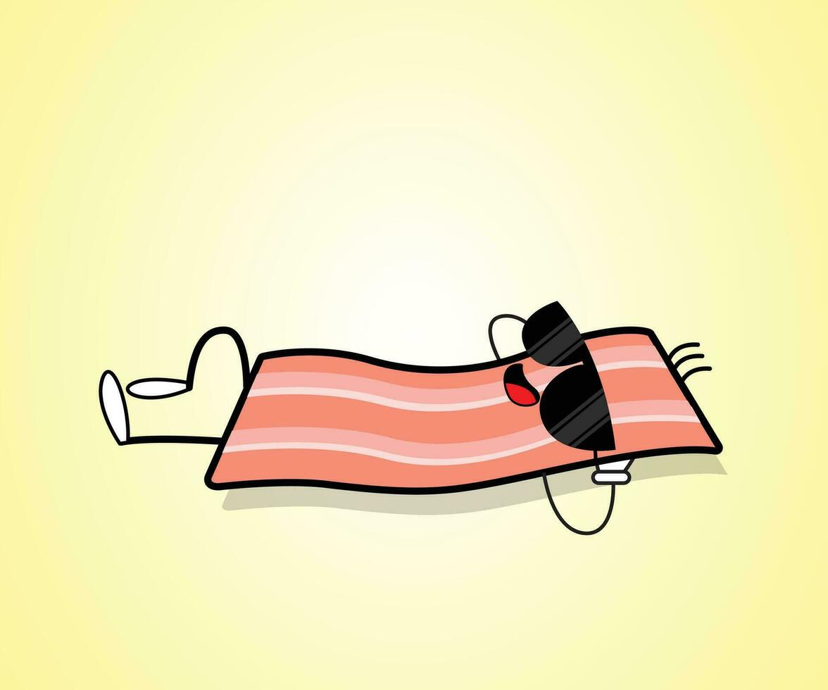 Bacon Cartoon Character Free Vector Illustrations