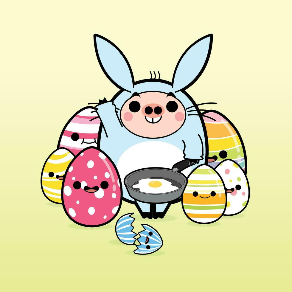 Easter Bunny Cartoon Character Free Vector Illustrations