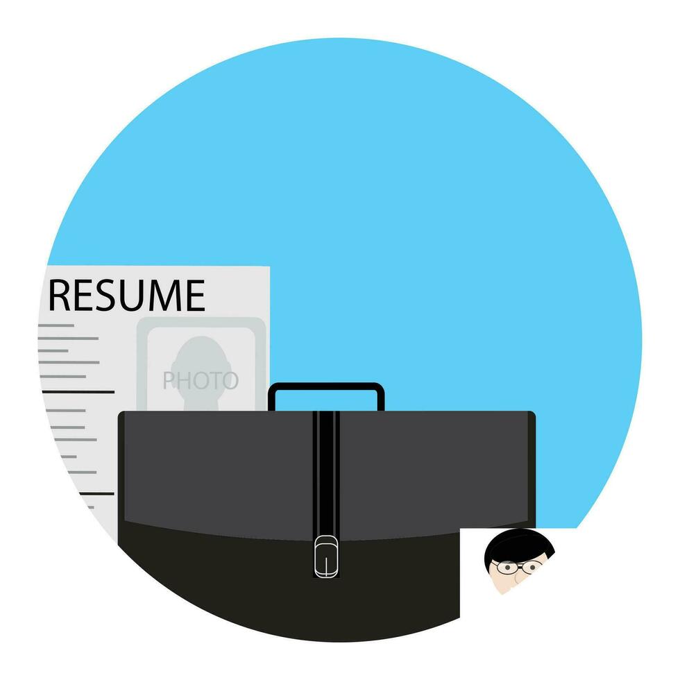 Job search icon for application. Job interview and hunting, career and resume, job seeker vector illustration