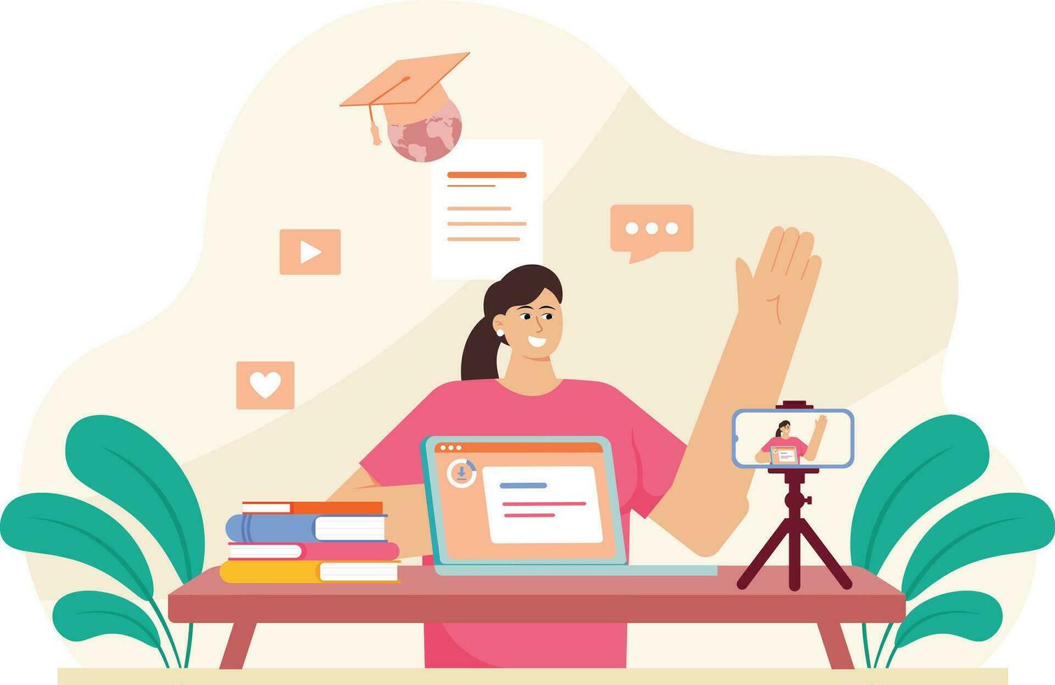 Online Learning Sites And Education Illustration vector