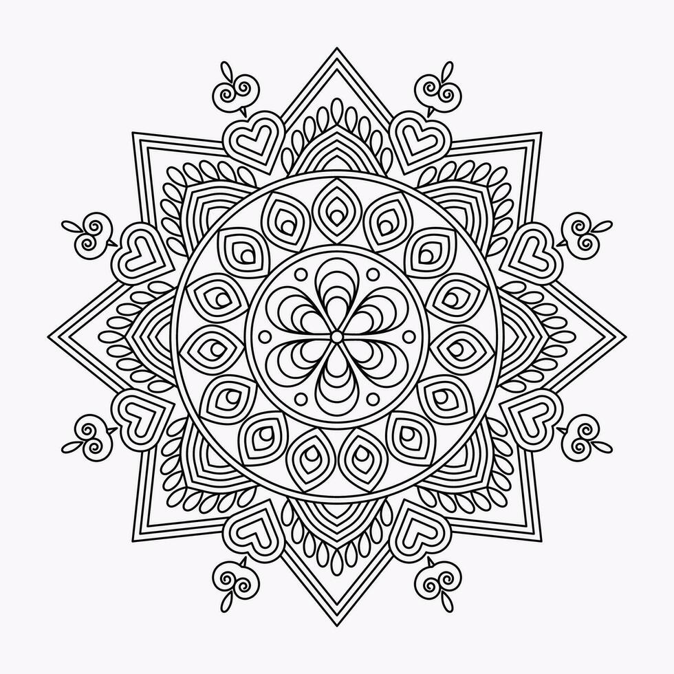 Circle Ornamental Mandala Coloing Book vector