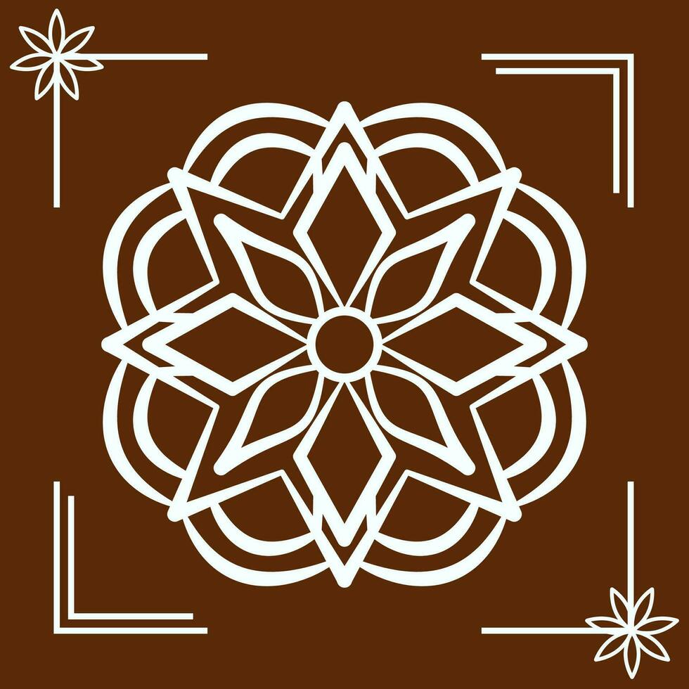 Ethnic Style Decorative Simple Paper Cutting Mandala Design Coloring Book vector