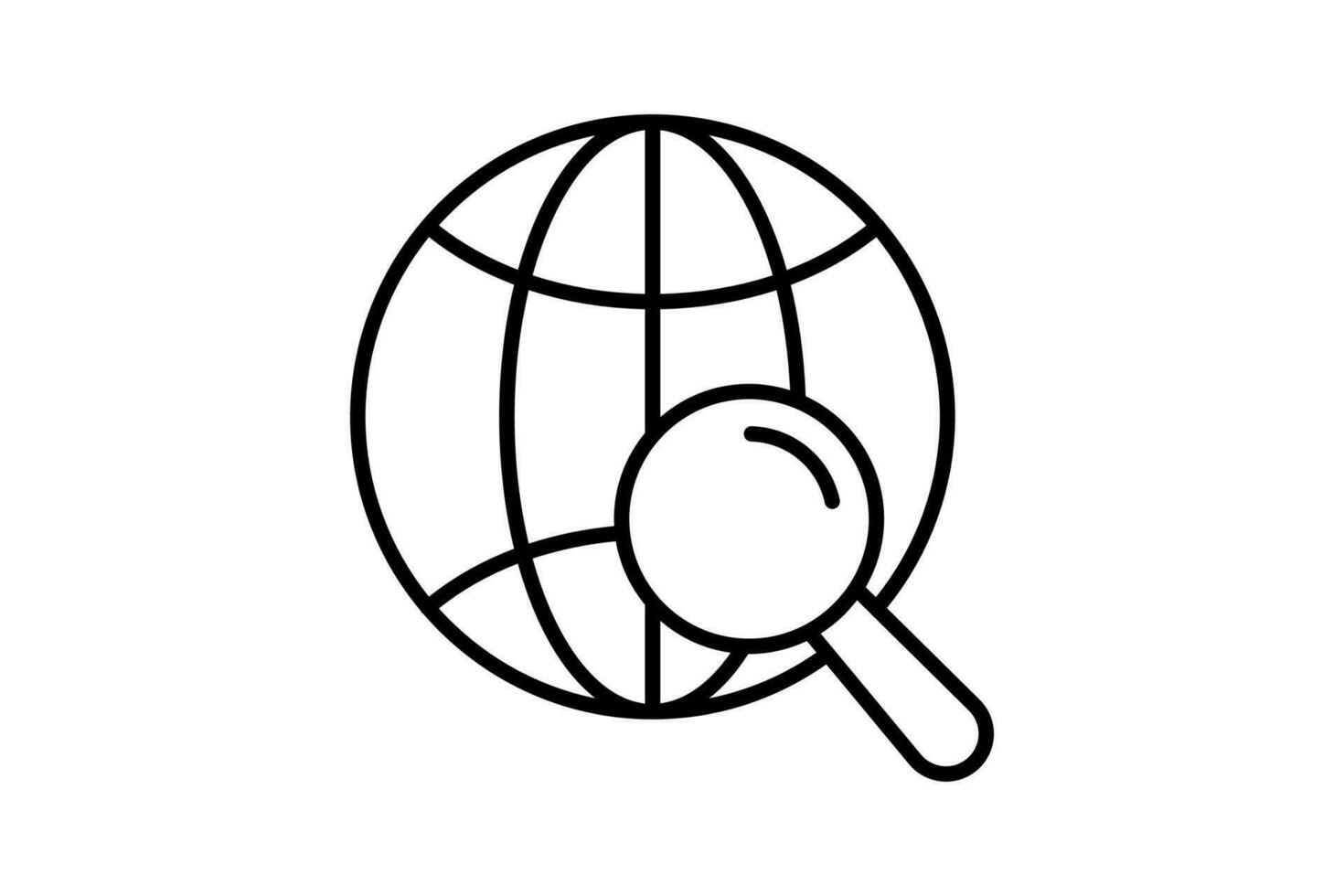 Global search icon. Icon related to Search Engine Optimization. suitable for web site design, app, user interfaces. line icon style. Simple vector design editable