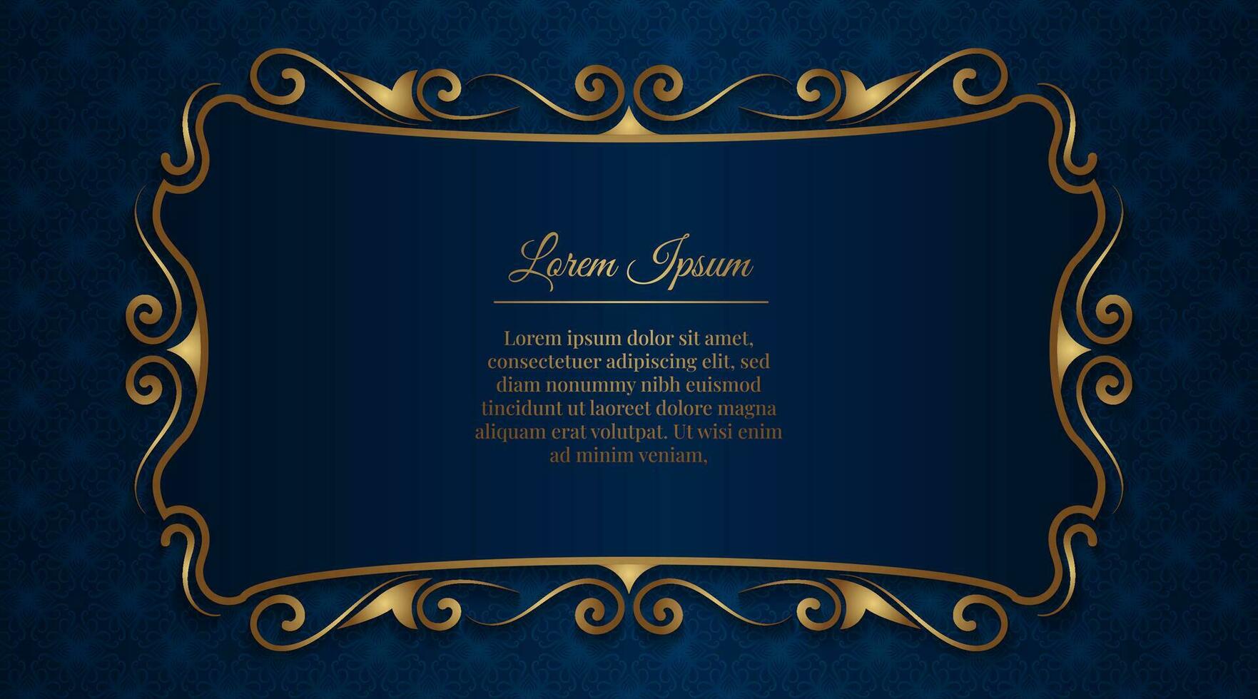 gold ornamental elegant frame, with pattern background vector