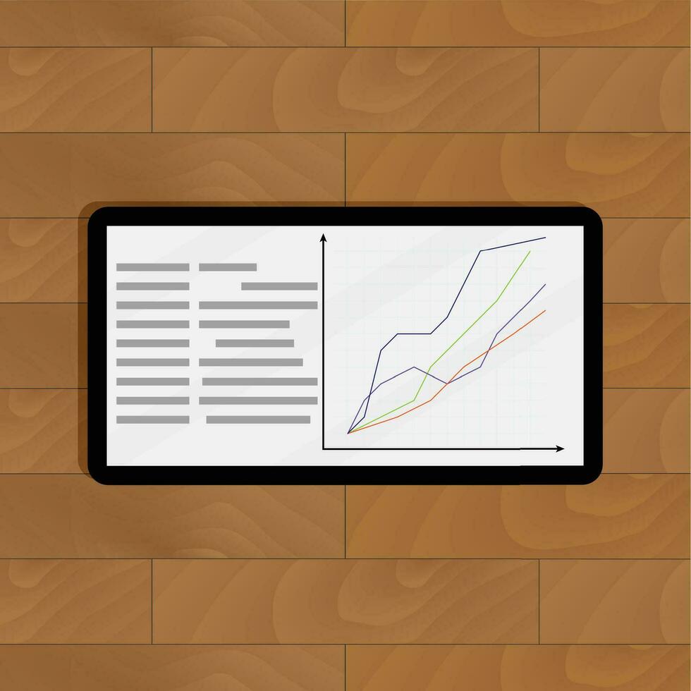 curva línea gráfico. datos información documento, vector ilustración