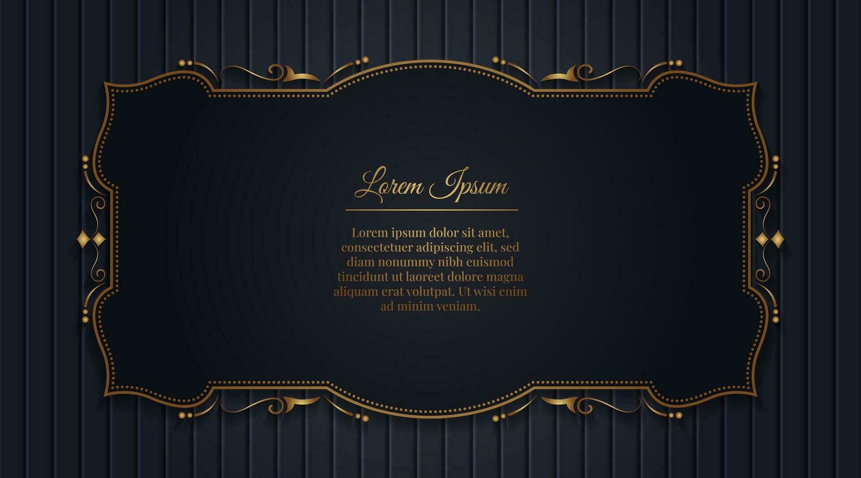 gold ornamental elegant frame, with pattern background vector