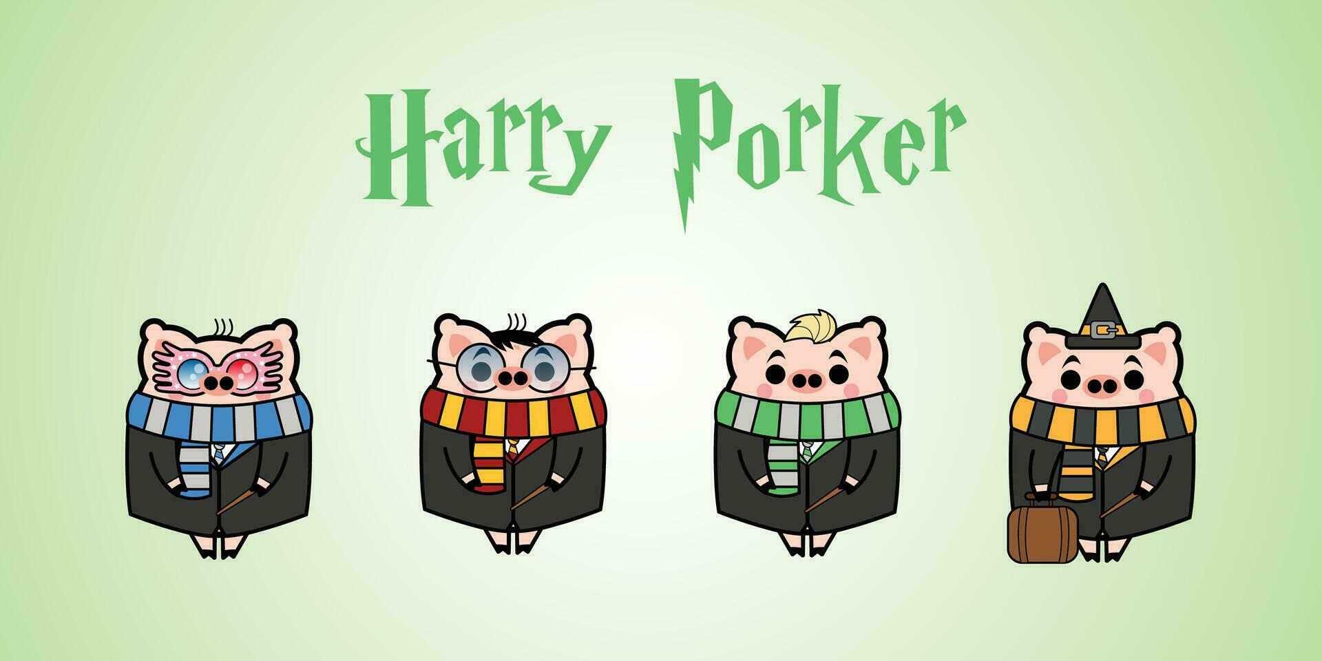 Harry Porker Cartoon Character Free Vector Design