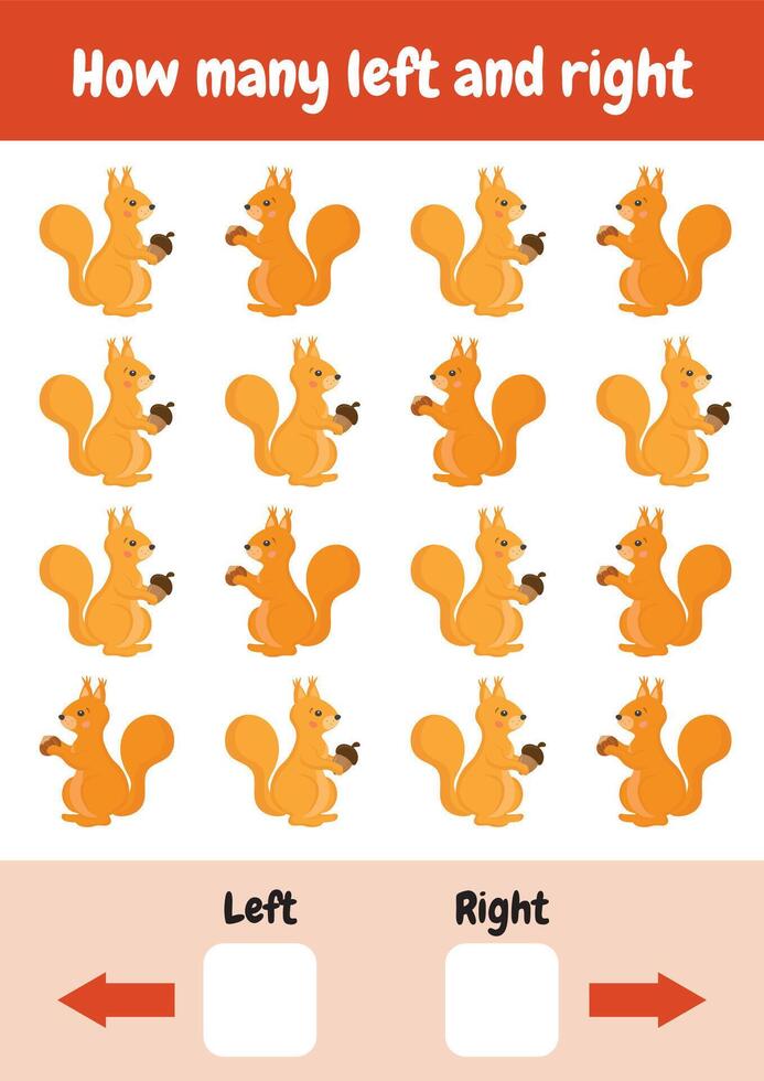 How many left and right. Count and compare left and right items