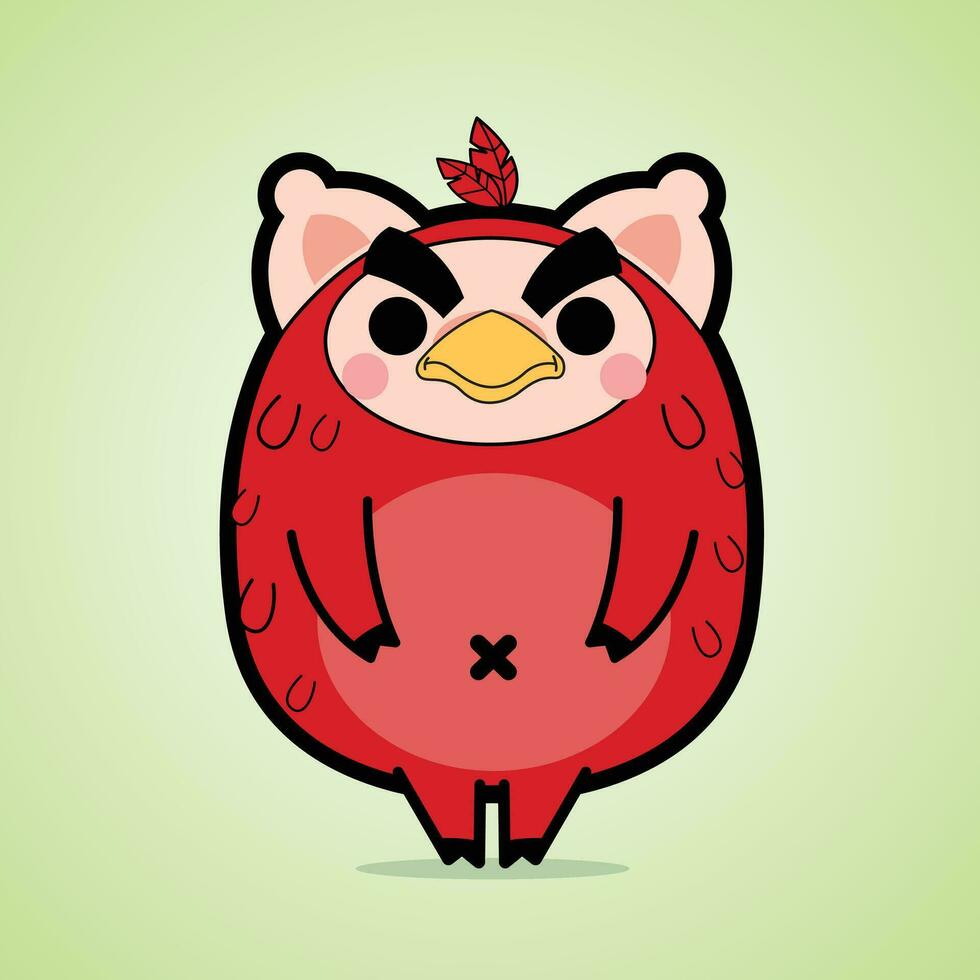 Angry Bird Cartoon Character Free Vector Design