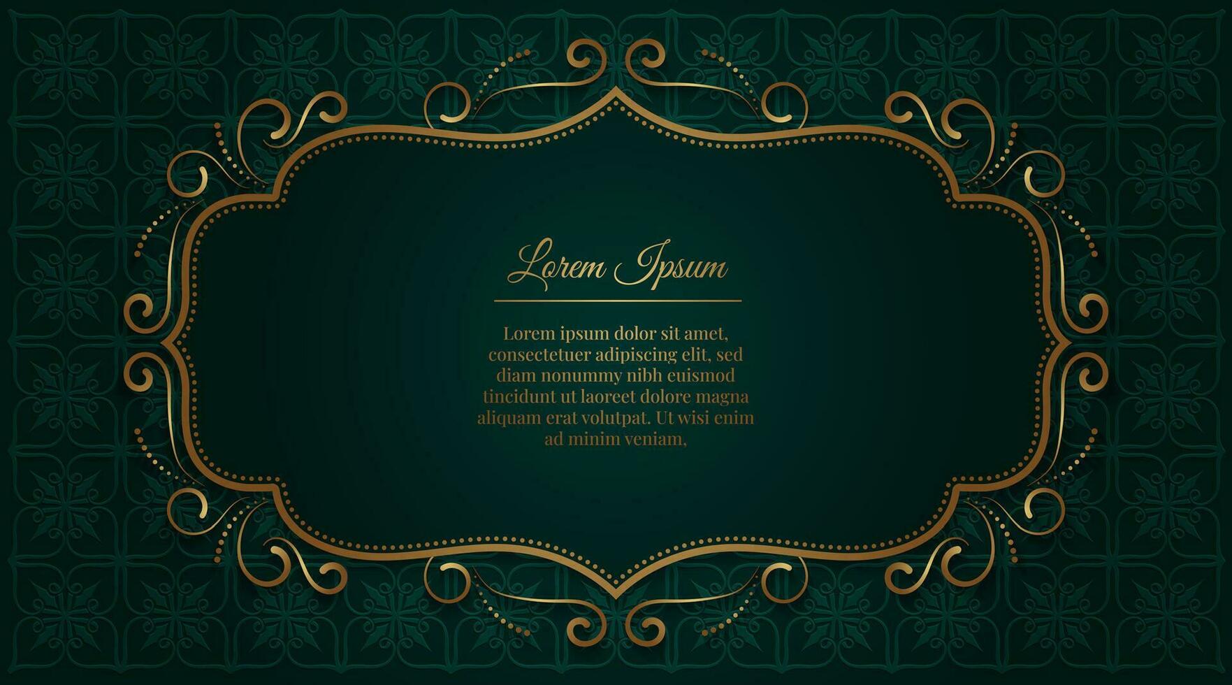 gold ornamental elegant frame, with pattern background vector