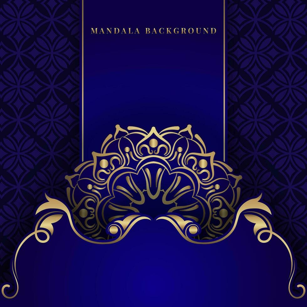 Blue background with mandala ornament vector
