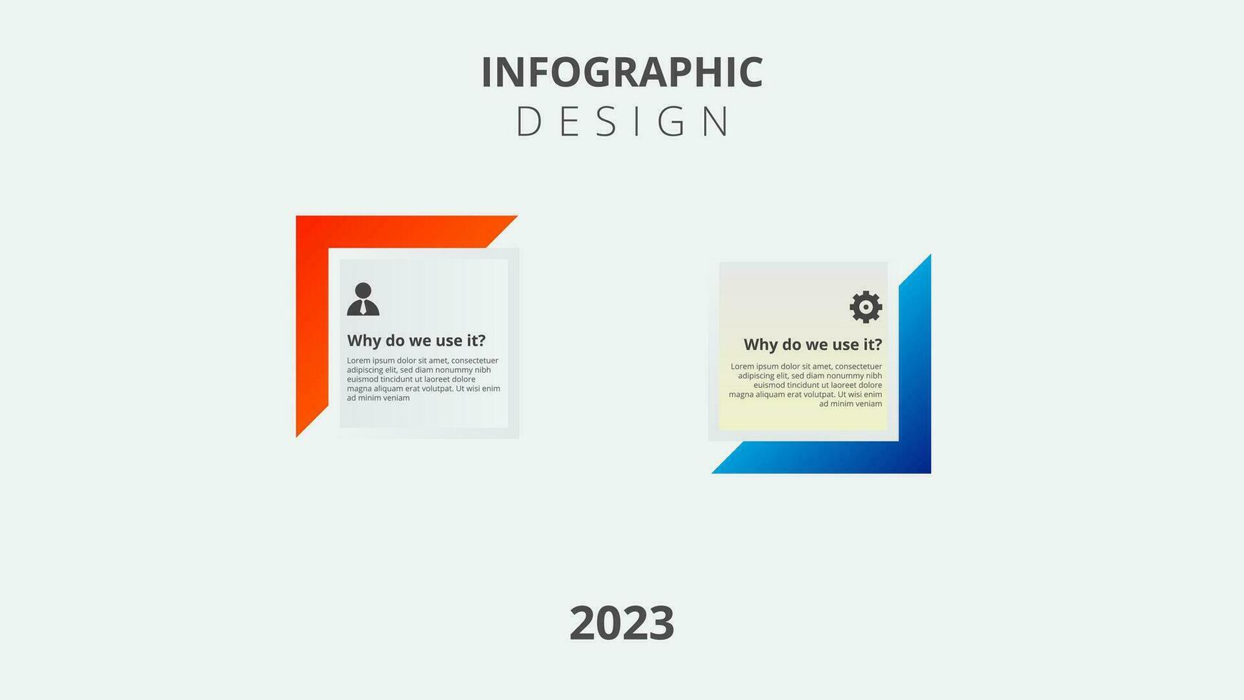 Two numbered rectangular frames placed in horizontal row. Concept of 6 stages of marketing strategy. Modern flat infographic design template. Simple vector illustration for business presentation.