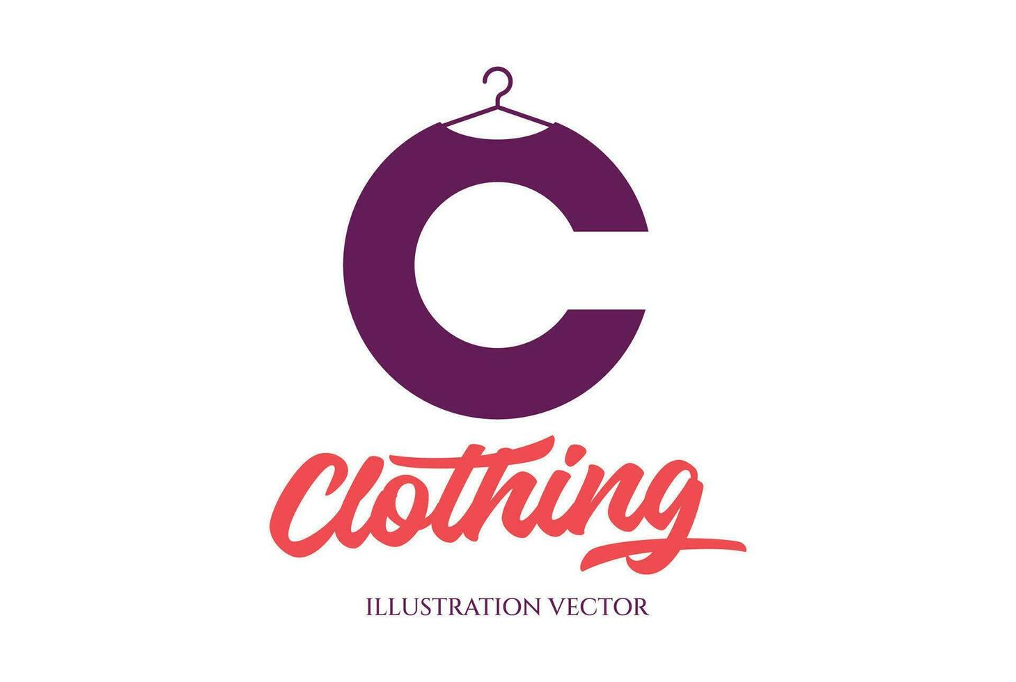 Simple Minimalist Initial Letter C for Clothing Fashion Icon Symbol Illustration vector