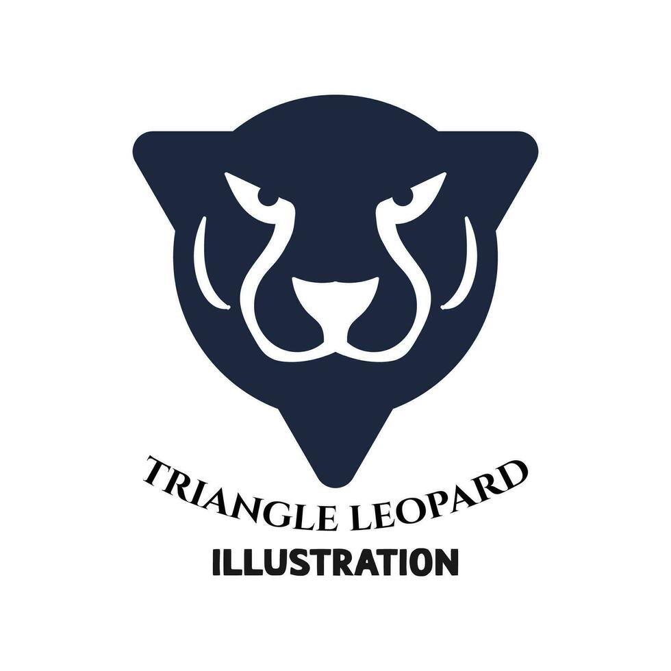 Simple Minimalist Triangle Tiger Jaguar Leopard Puma Head Face Icon Symbol Illustration vector