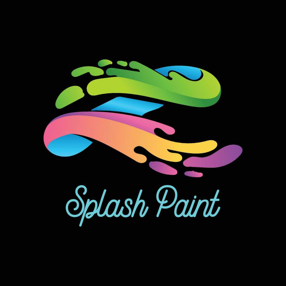 Modern 3D Splashing Aqua Water Paint Liquid Illustration vector