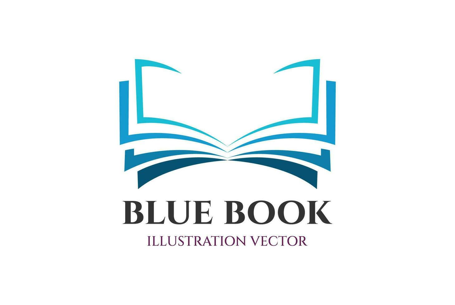 sencillo minimalista azul libro para educación conocimiento o biblioteca icono ilustración vector