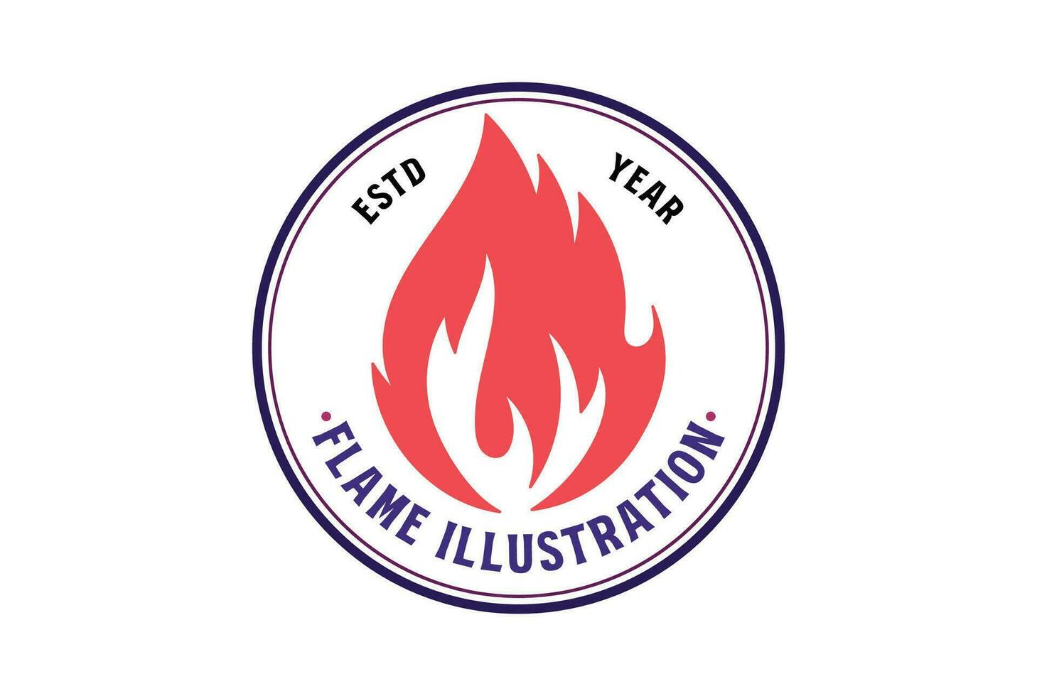 Vintage Retro Burn Fire Flame Badge Emblem Label Illustration vector