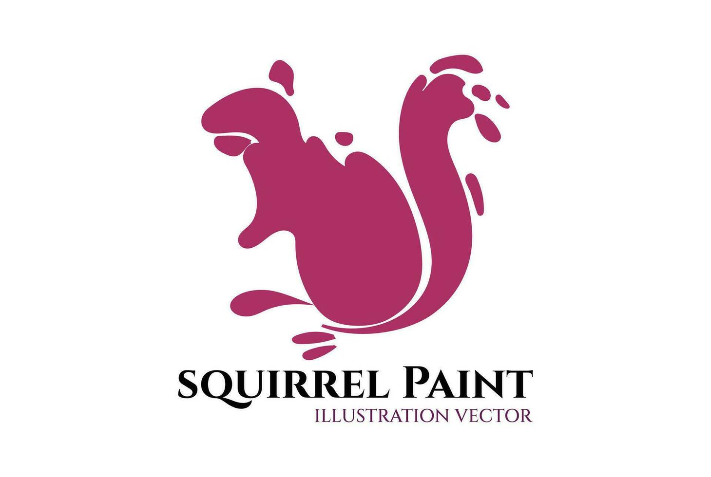 Liquid Squirrel Splash Water Oil Paint Icon Illustration vector