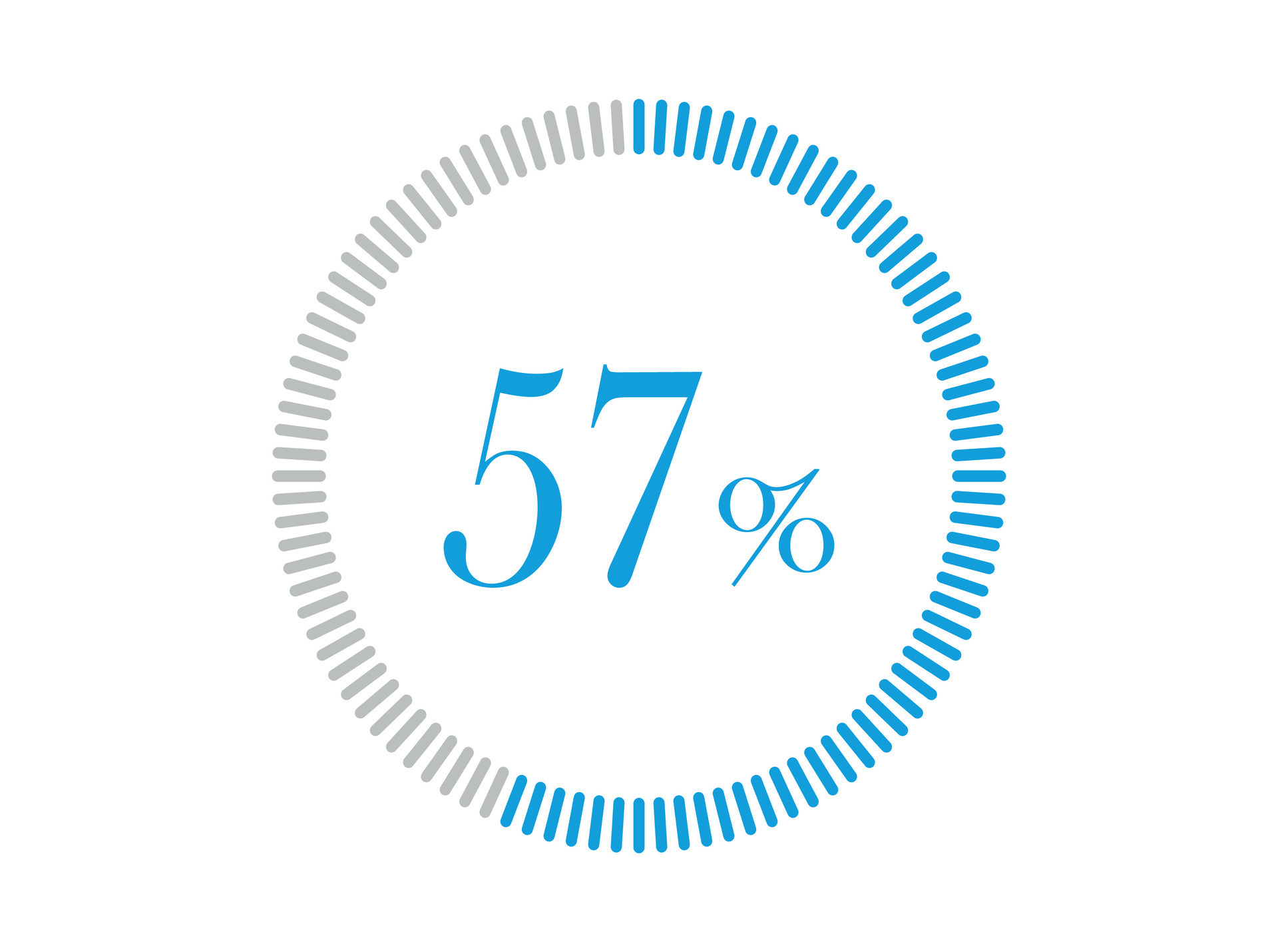 57 Percent Loading 57 Percent Circle Diagrams Infographics Vector 
