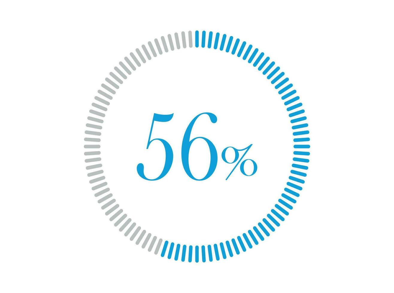 56 Percent Loading. 56 Percent circle diagrams Infographics vector, Percentage ready to use for web design. vector