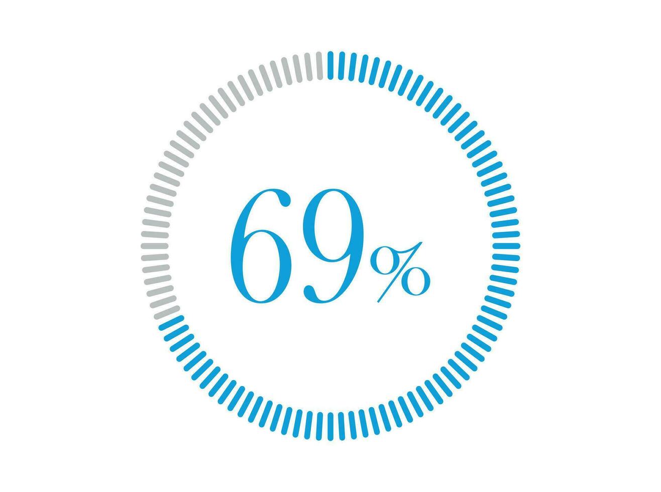 69 Percent Loading. 69 Percent circle diagrams Infographics vector, Percentage ready to use for web design. vector