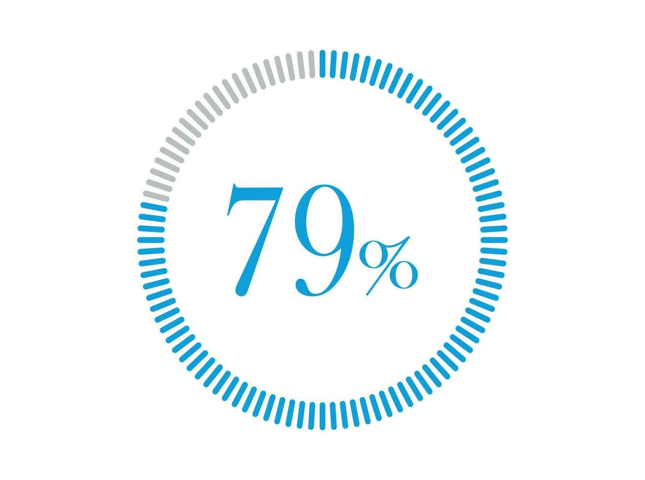 79 Percent Loading. 79 Percent circle diagrams Infographics vector, Percentage ready to use for web design. vector