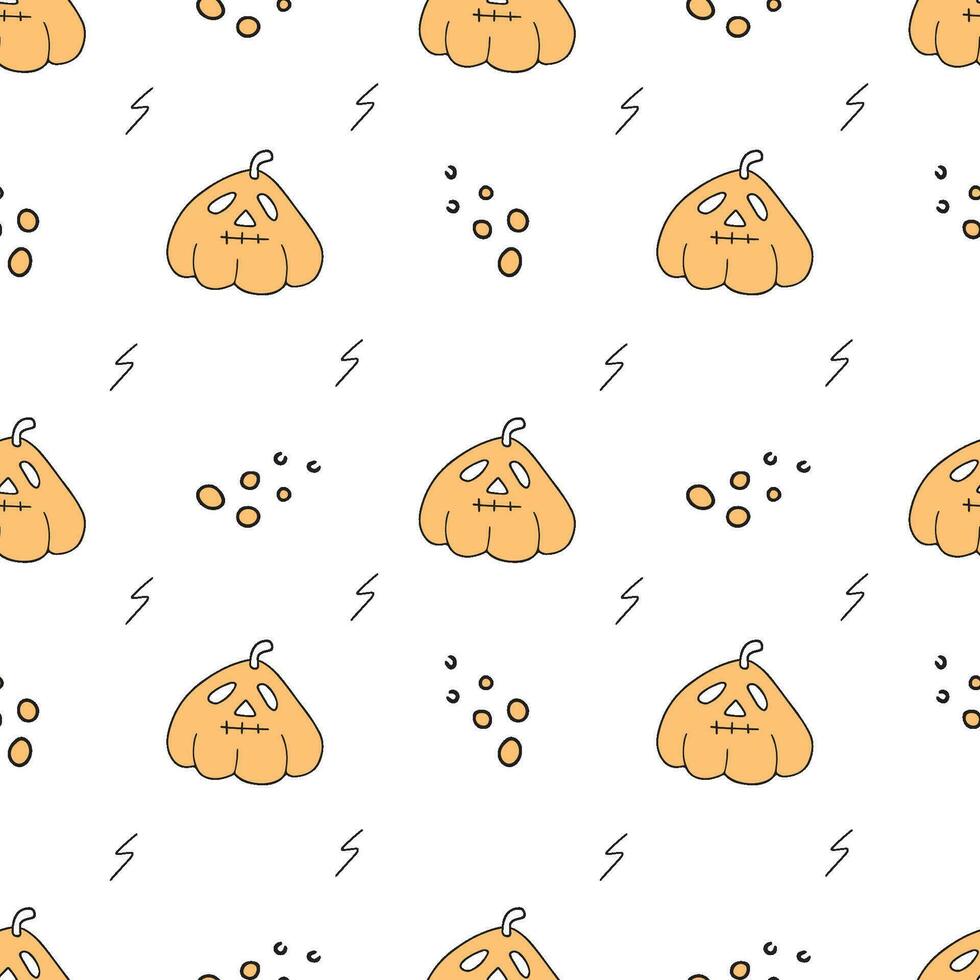 Halloween seamless vector pattern. hand drawn