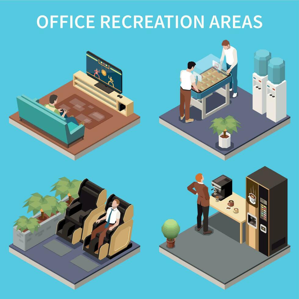 Recreation In Office Compositions vector