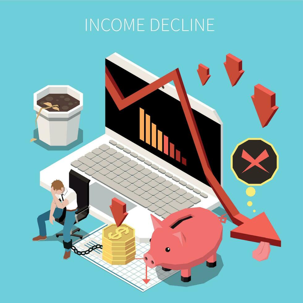 Inflation Recession Financial Composition vector