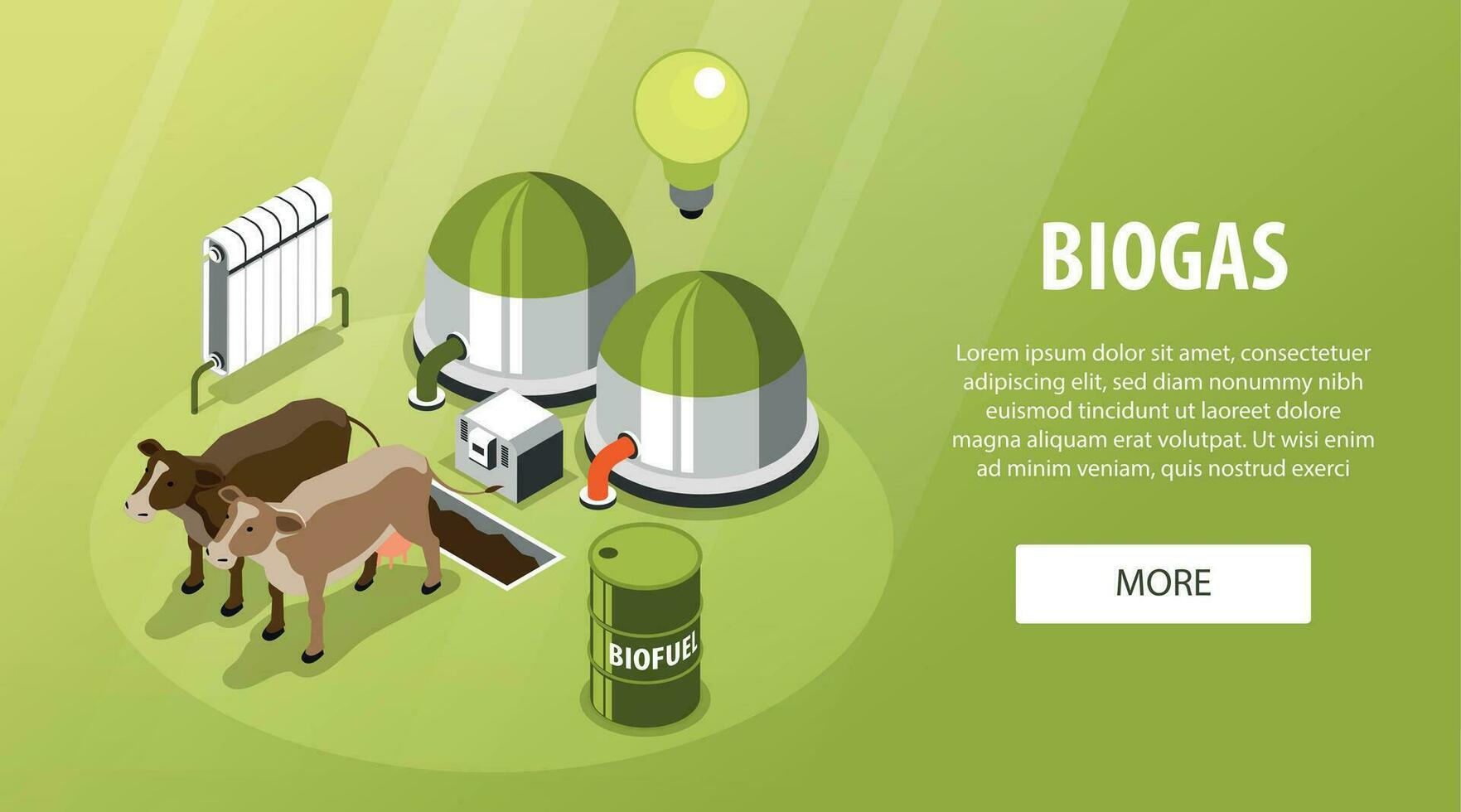 Biogas Green Banner vector