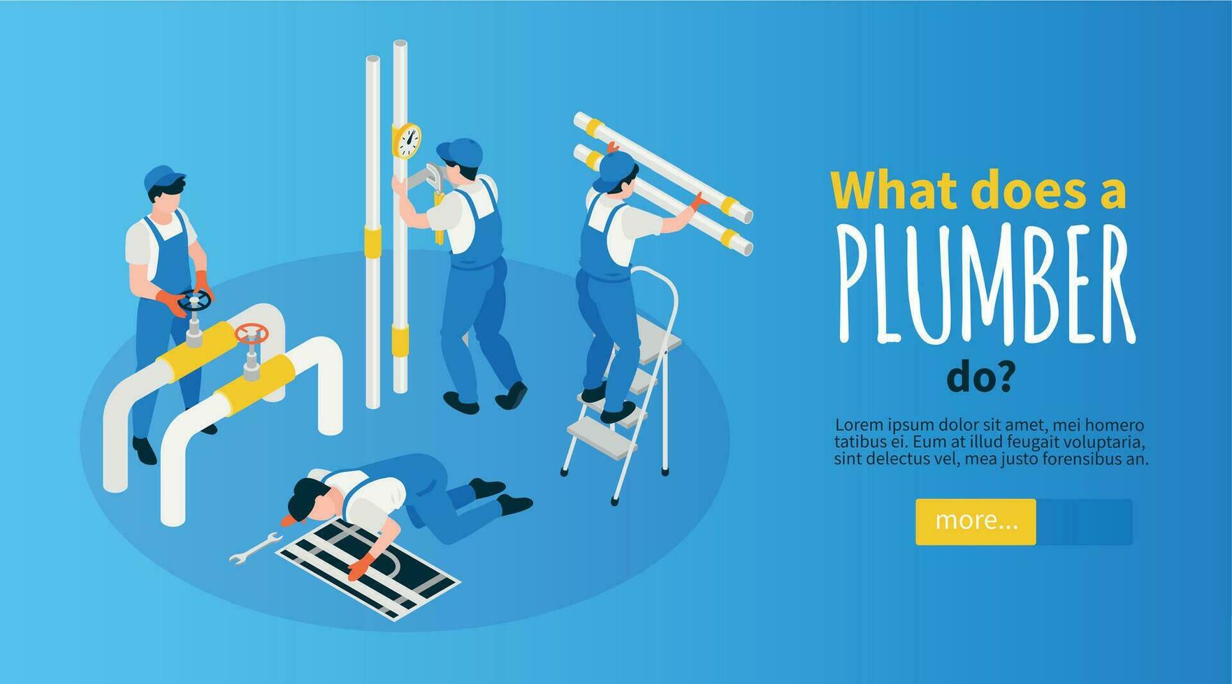 Plumber Horizontal Banner vector