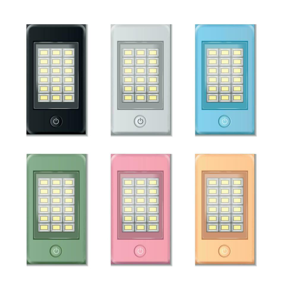 Powerbank Realistic Set vector