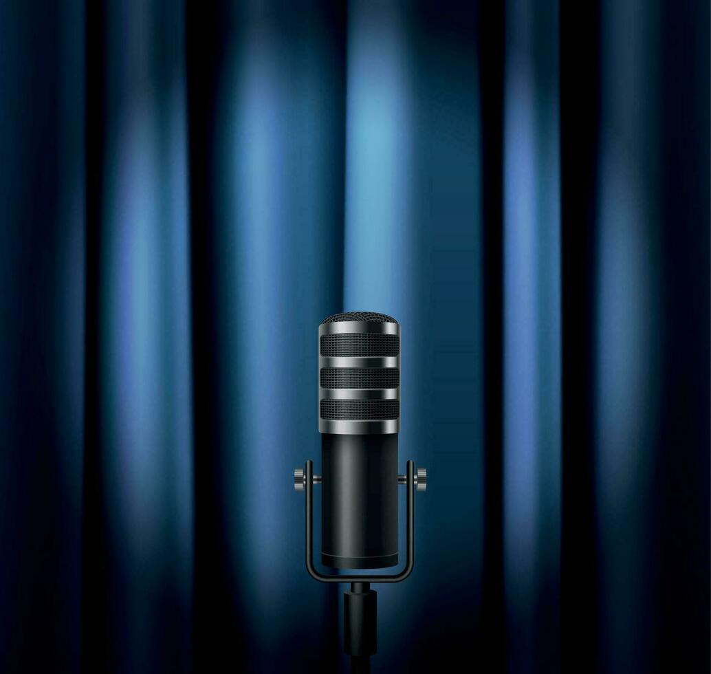 Microphone Realistic Poster vector