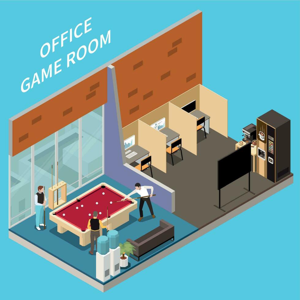 Office Game Room Composition vector