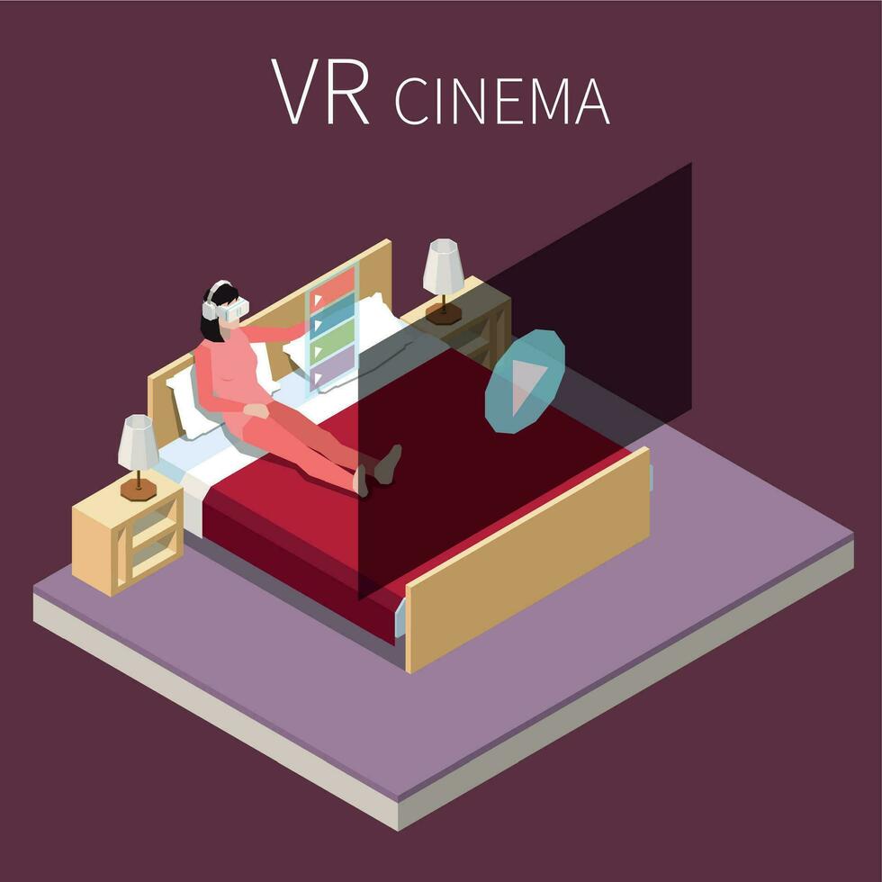 hogar vr cine composición vector