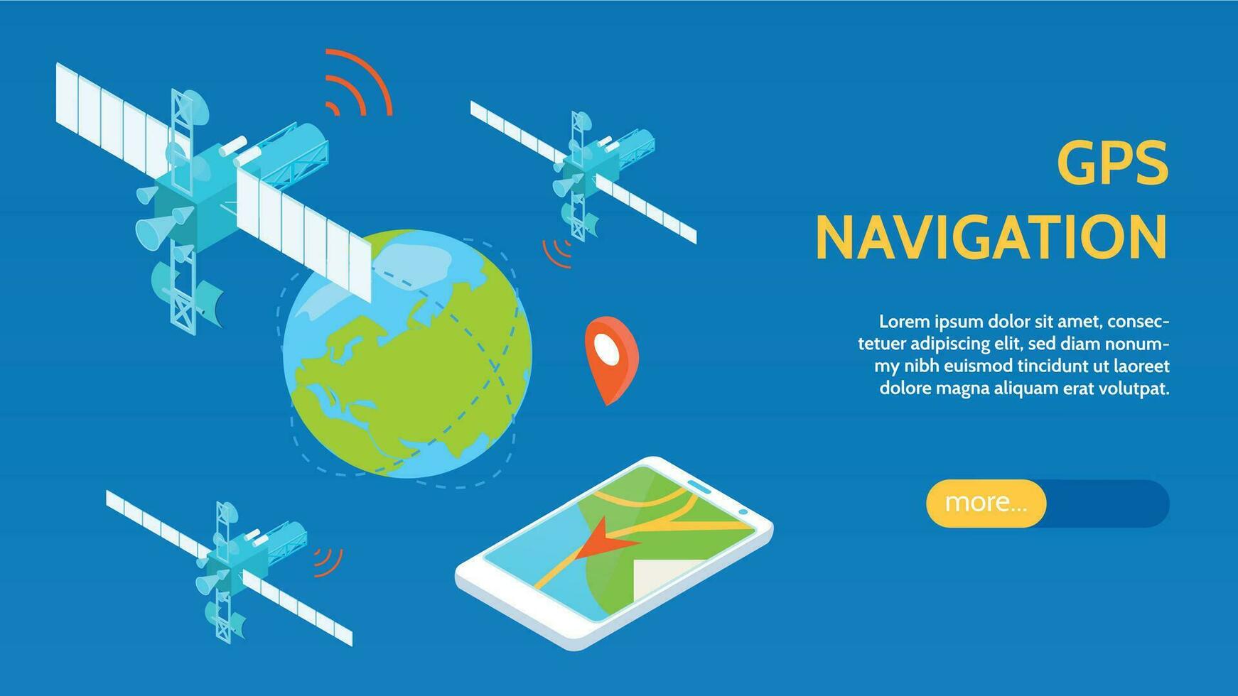 GPS Navigation Horizontal Banner vector