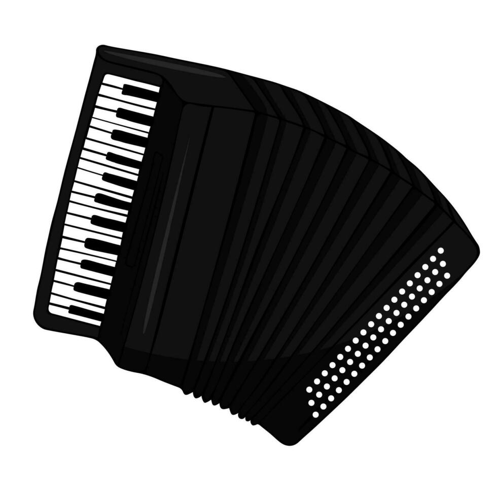 Accordion, modern musical instrument. Classic accordion, harmonious sound. Isolated Vector illustration