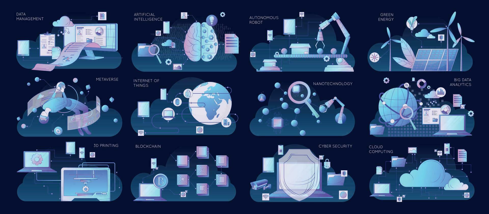 plano inteligente industria conjunto vector