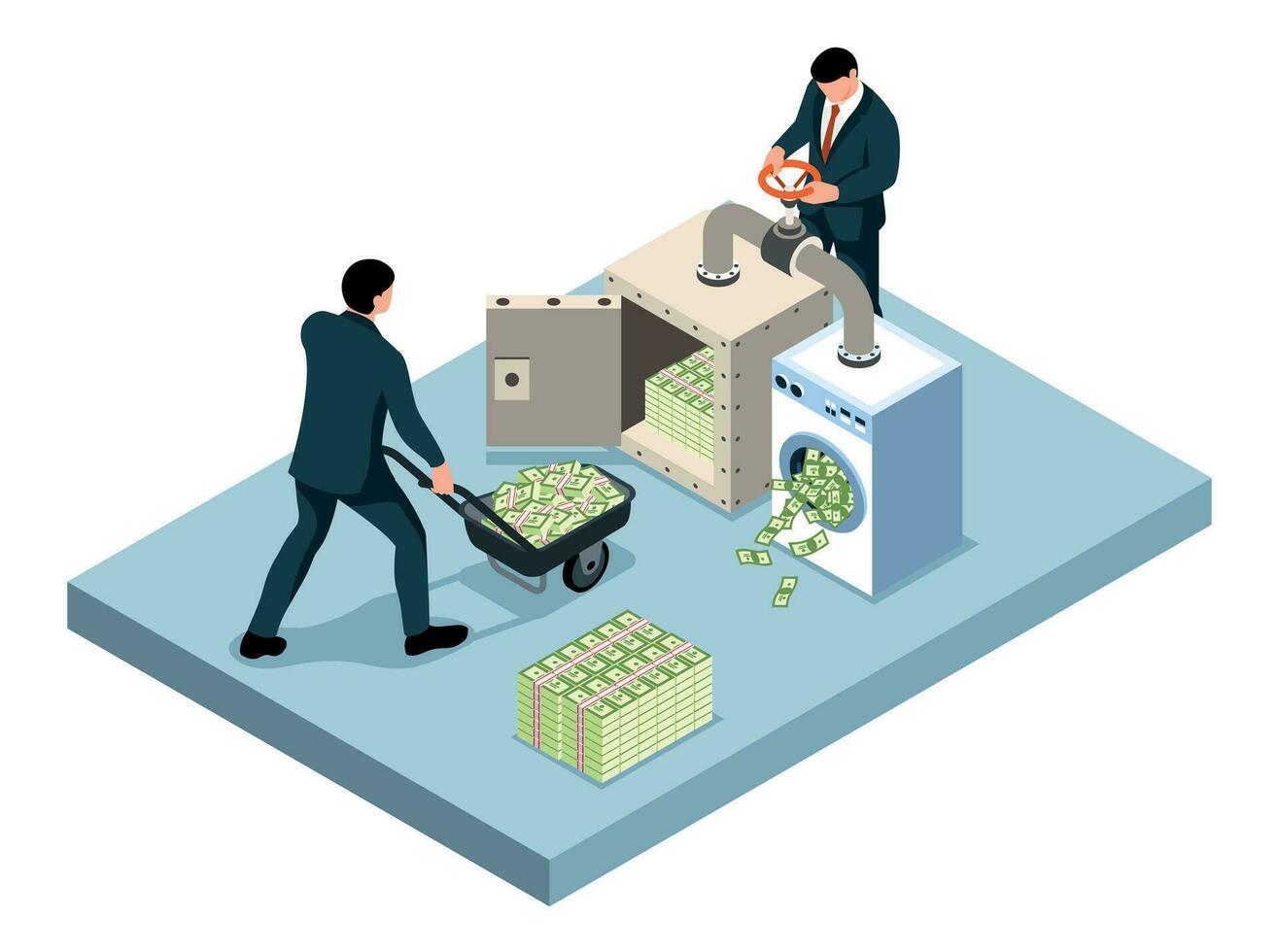 Money Laundering Isolated Object vector