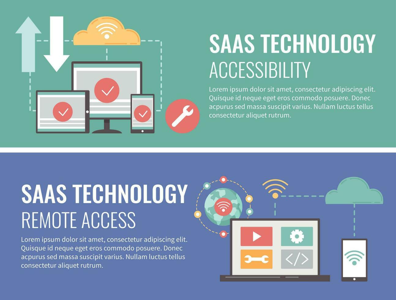 SAAS Banner Set vector