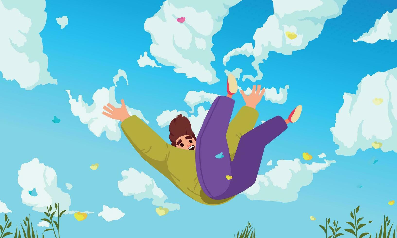 Falling People Concept vector