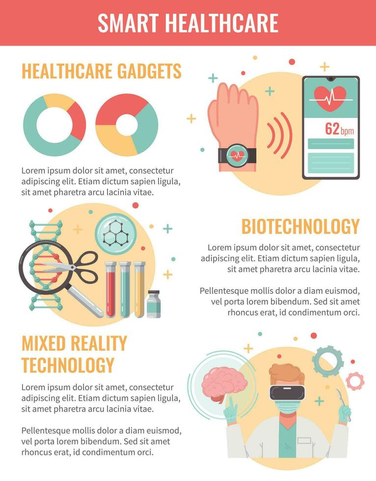 Smart Healthcare Vertical Infographics vector