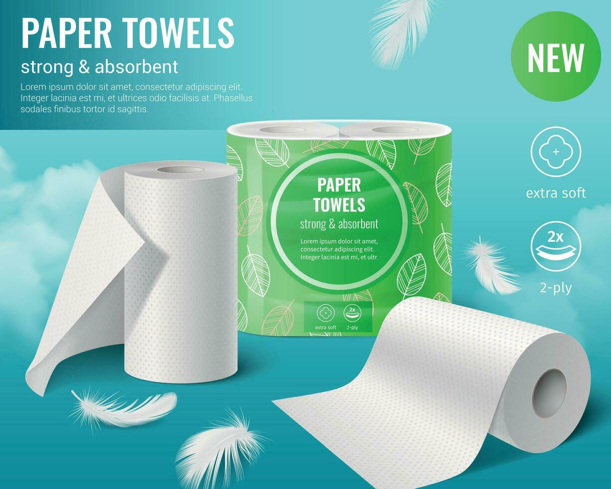 Paper Towels Advertising Background vector