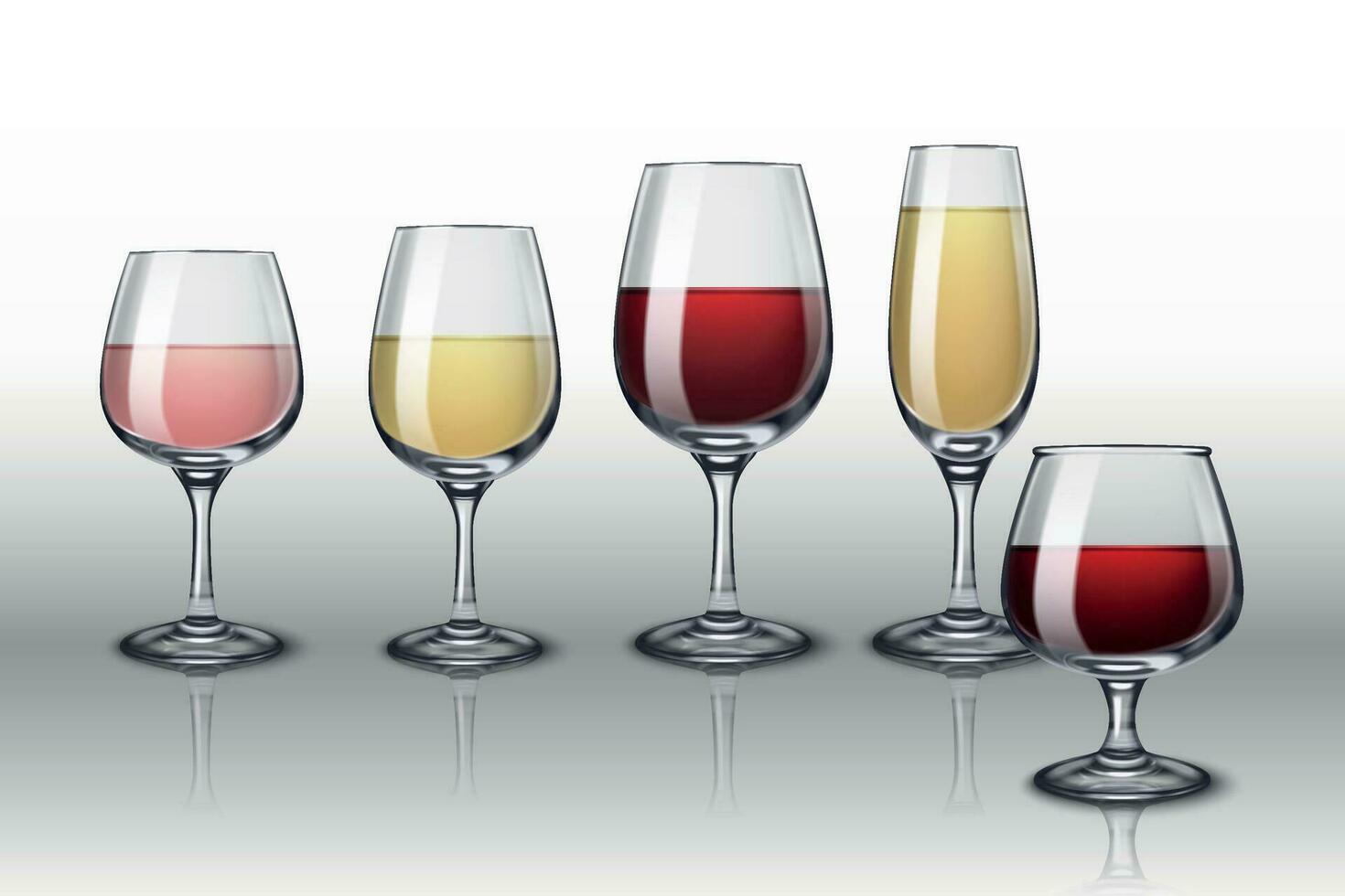 Alcohol Drinks Glasses Composition vector