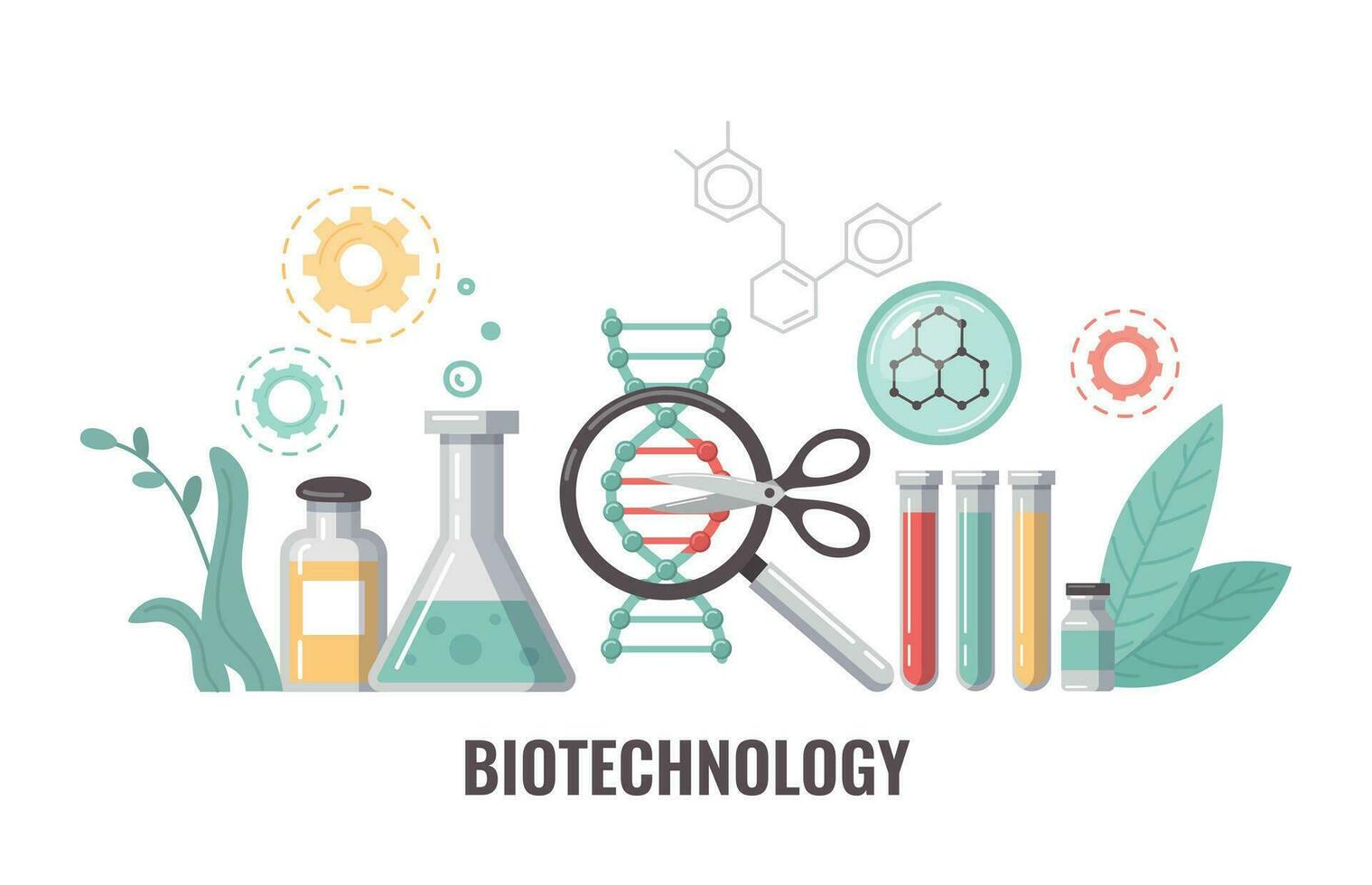 biotecnología Ciencias laboratorio composición vector